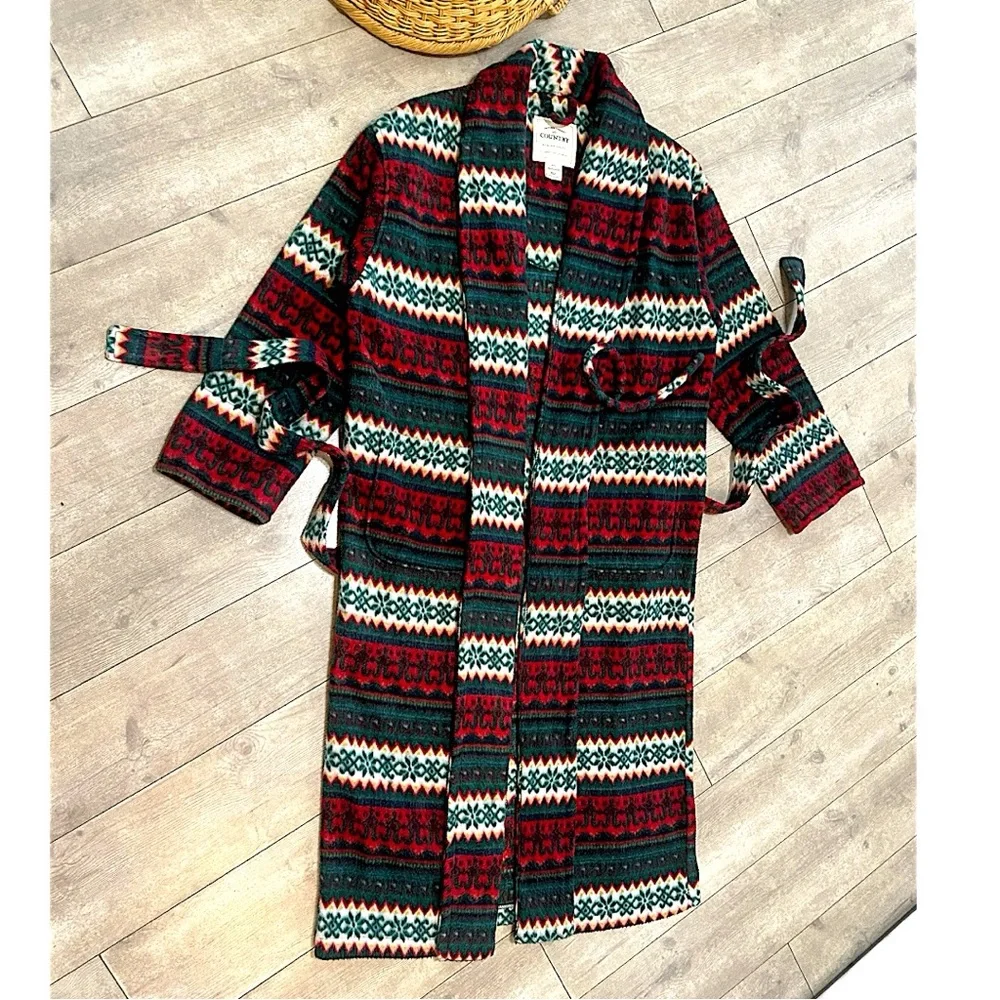 Vintage 90s Victoria’s Secret Country Christmas Robe Faire Isle RARE Women Small - Picture 16 of 16